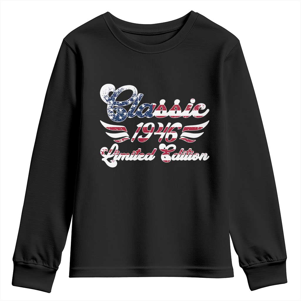 80th Birthday 1946 Limited Edition Classic Pony Car Inspo Youth Sweatshirt