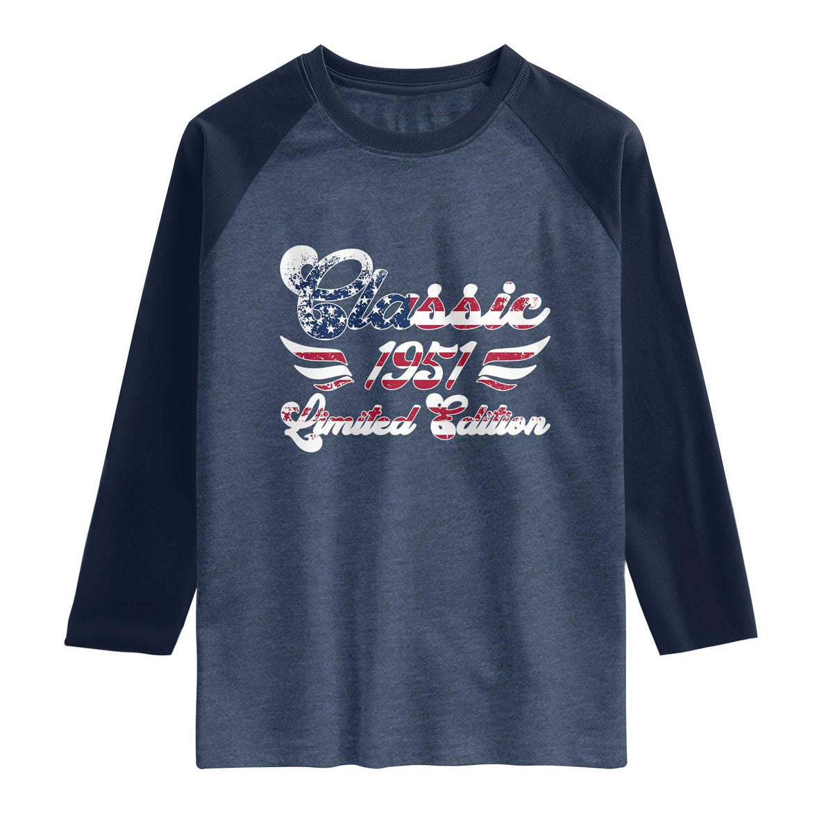 75th Birthday 1951 Limited Edition Classic Pony Car Inspo Raglan Shirt