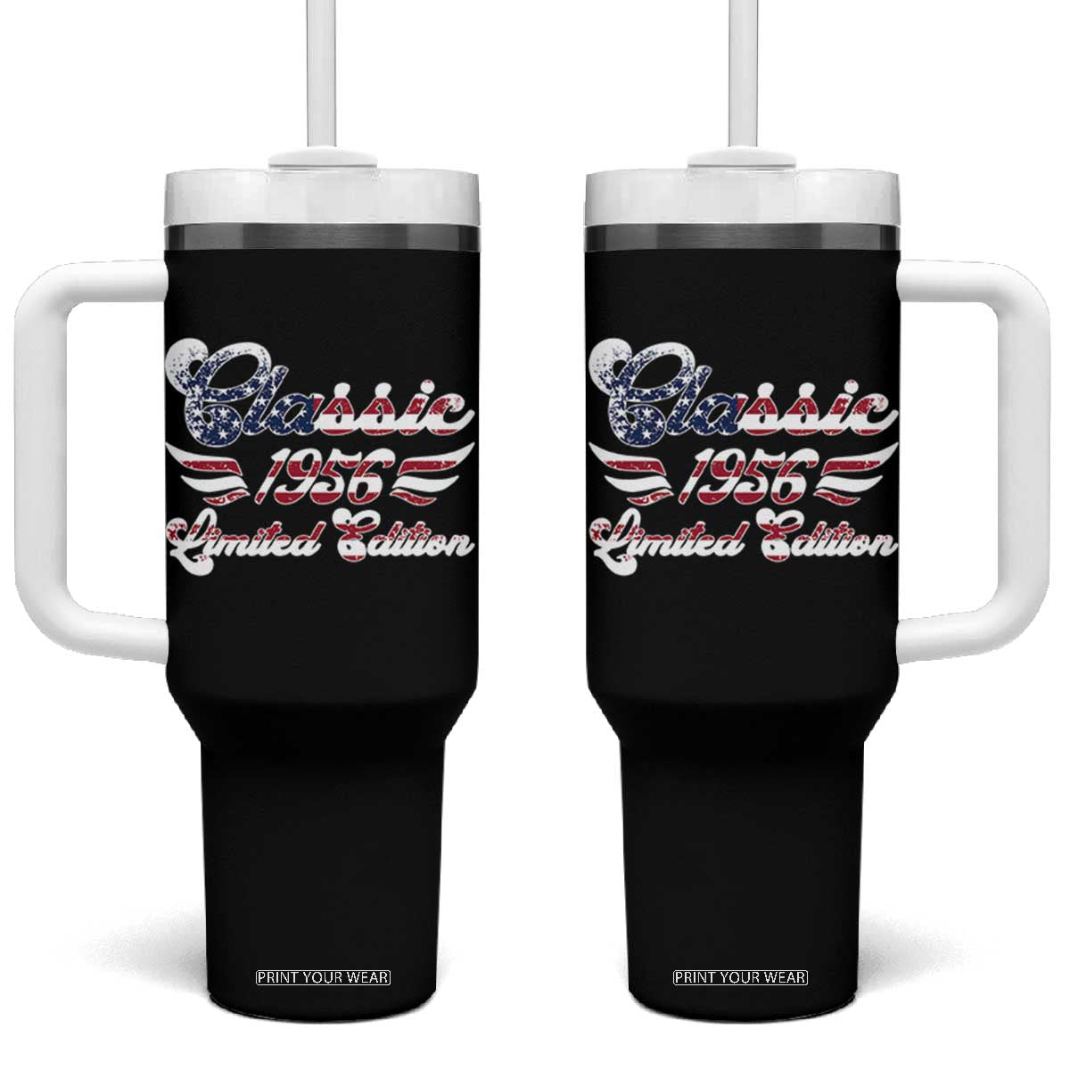 70th Birthday 1956 Limited Edition Classic Pony Car Inspo Tumbler With Handle