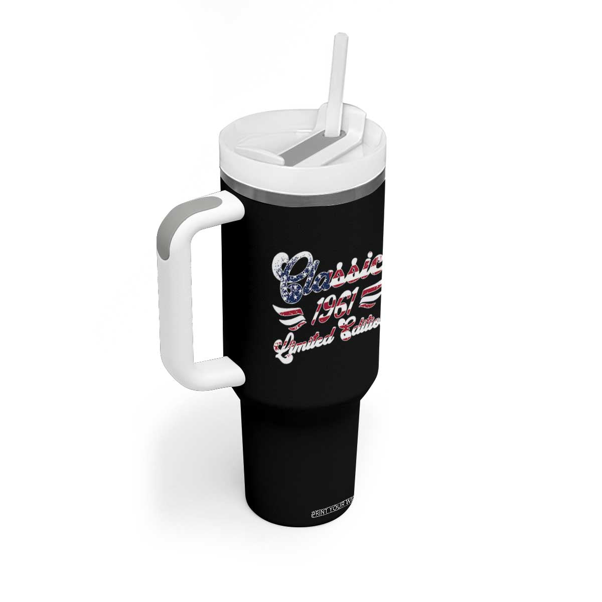 65th Birthday 1961 Limited Edition Classic Pony Car Inspo Tumbler With Handle