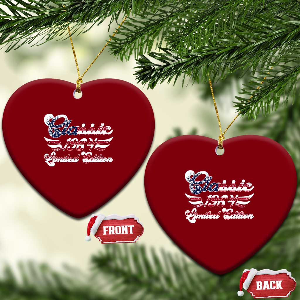 62nd Birthday 1964 Limited Edition Classic Pony Car Inspo Ceramic Ornament