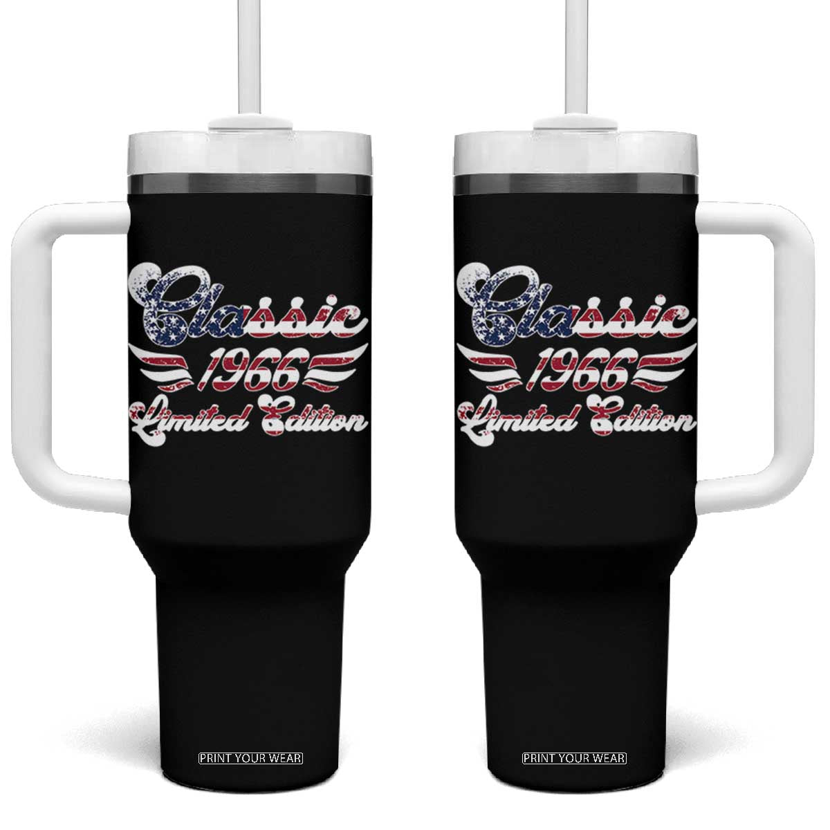 60th Birthday 1966 Limited Edition Classic Pony Car Inspo Tumbler With Handle
