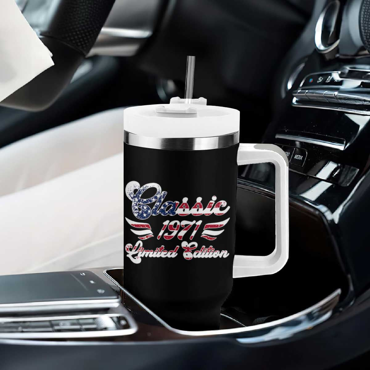 55th Birthday 1971 Limited Edition Classic Pony Car Inspo Tumbler With Handle