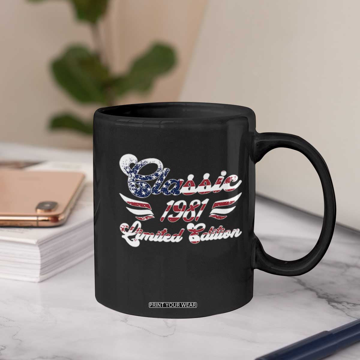 45th Birthday 1981 Limited Edition Classic Pony Car Inspo Coffee Mug