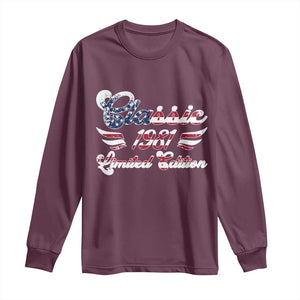 45th Birthday 1981 Limited Edition Classic Pony Car Inspo Long Sleeve Shirt