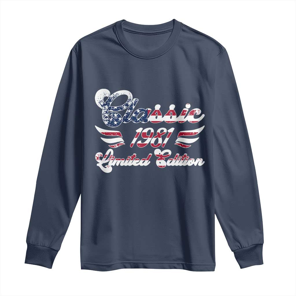 45th Birthday 1981 Limited Edition Classic Pony Car Inspo Long Sleeve Shirt