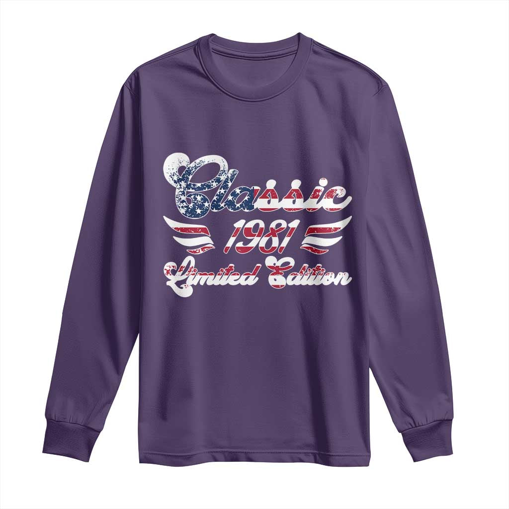 45th Birthday 1981 Limited Edition Classic Pony Car Inspo Long Sleeve Shirt