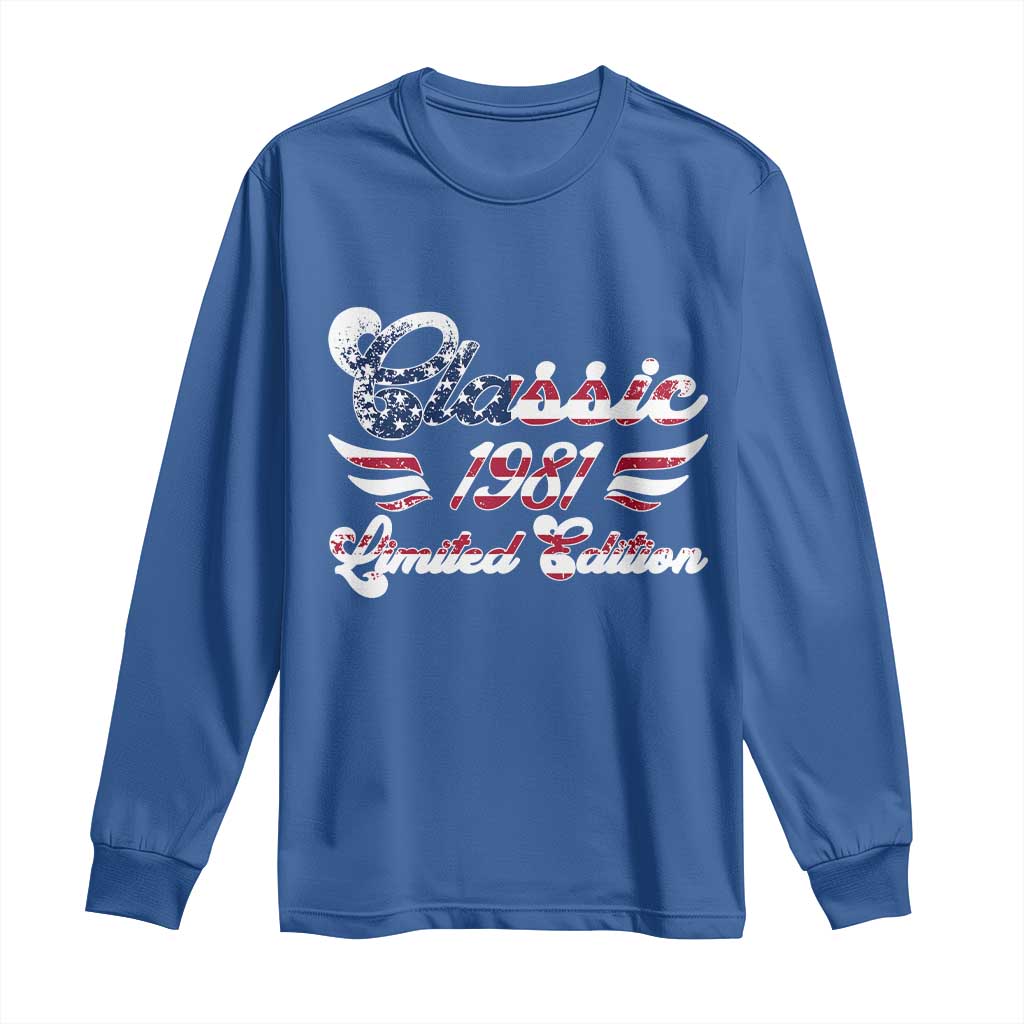 45th Birthday 1981 Limited Edition Classic Pony Car Inspo Long Sleeve Shirt