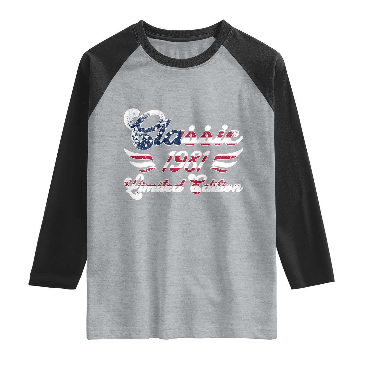45th Birthday 1981 Limited Edition Classic Pony Car Inspo Raglan Shirt