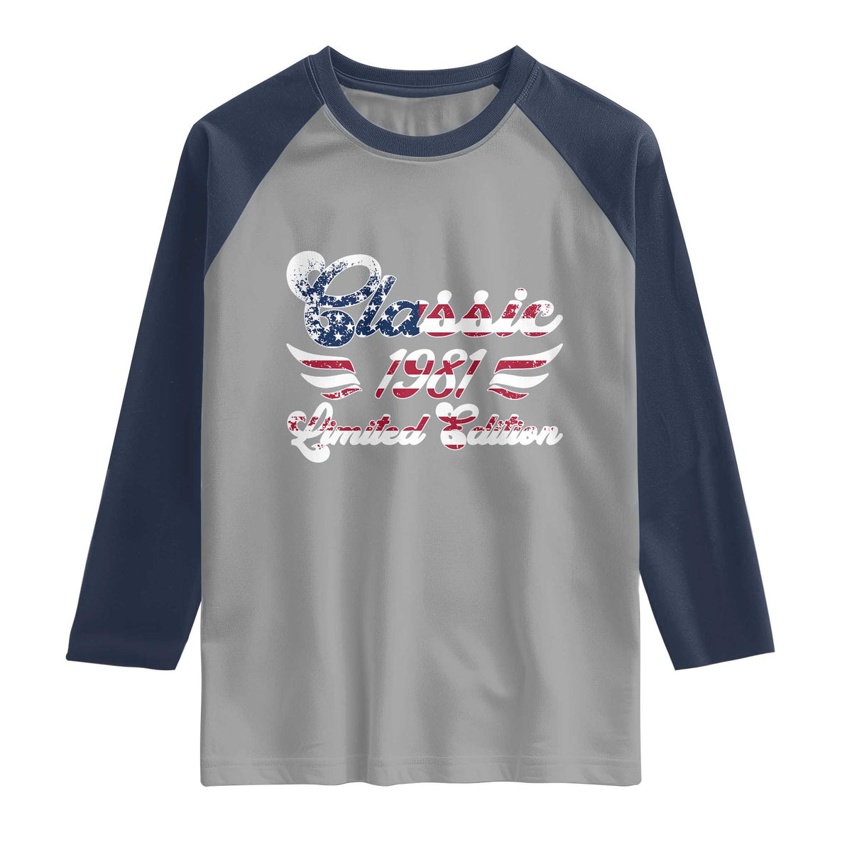 45th Birthday 1981 Limited Edition Classic Pony Car Inspo Raglan Shirt