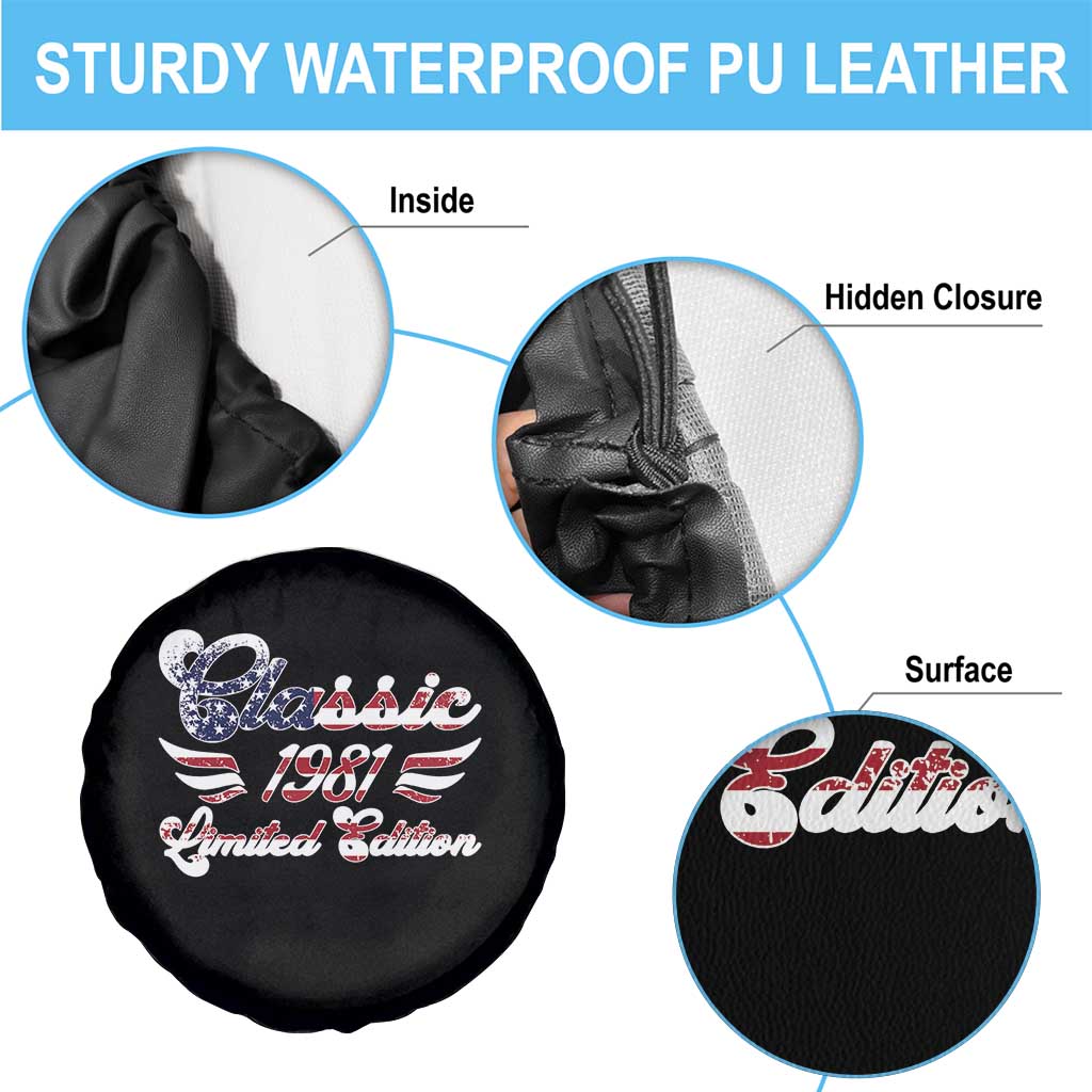 45th Birthday 1981 Limited Edition Classic Pony Car Inspo Spare Tire Cover