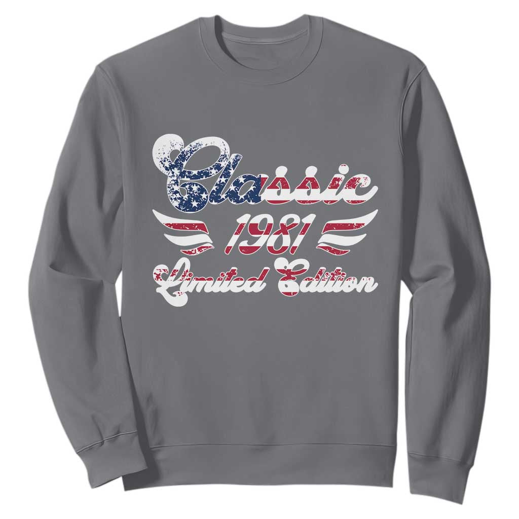 45th Birthday 1981 Limited Edition Classic Pony Car Inspo Sweatshirt
