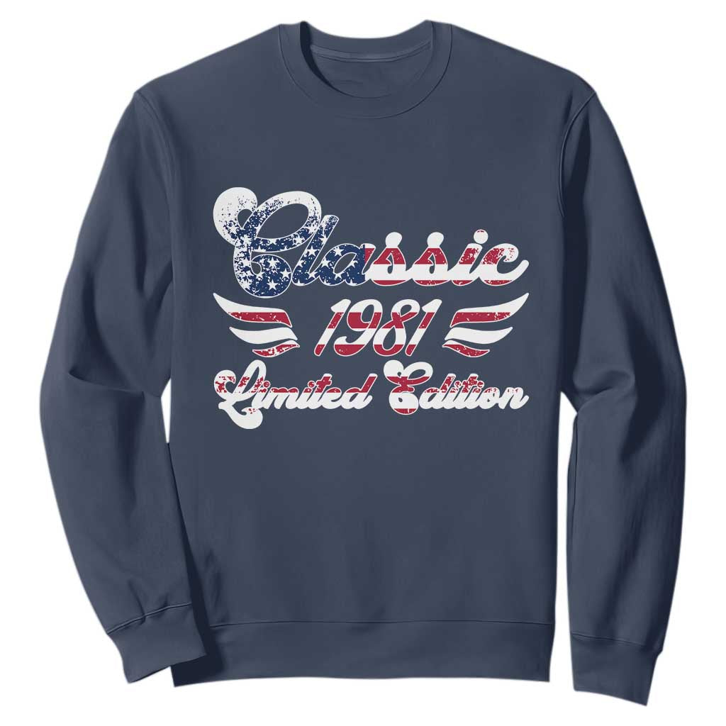 45th Birthday 1981 Limited Edition Classic Pony Car Inspo Sweatshirt