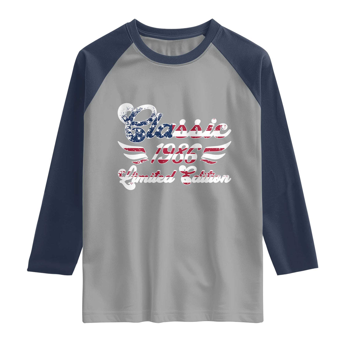 40th Birthday 1986 Limited Edition Classic Pony Car Inspo Raglan Shirt