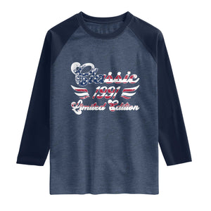 35th Birthday 1991 Limited Edition Classic Pony Car Inspo Raglan Shirt