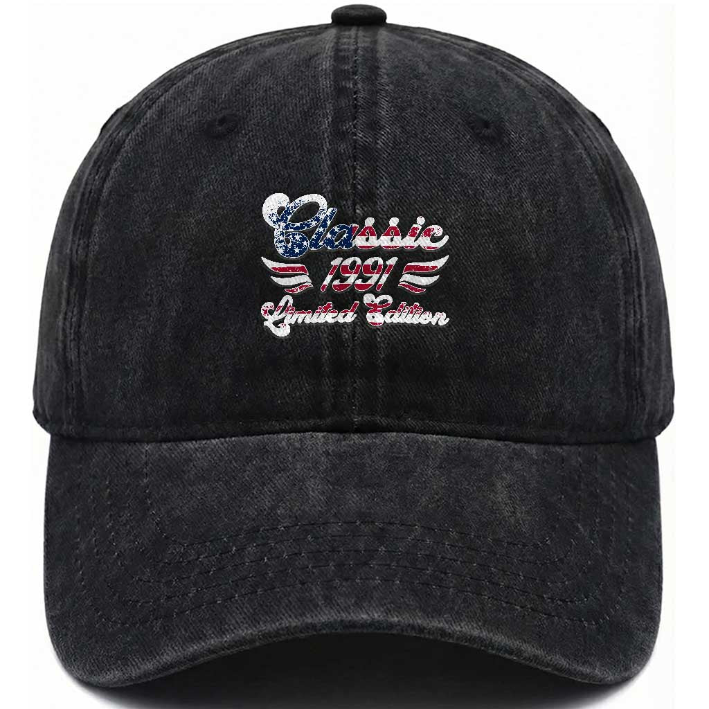 35th Birthday 1991 Limited Edition Classic Pony Car Inspo Washed Cotton Baseball Cap