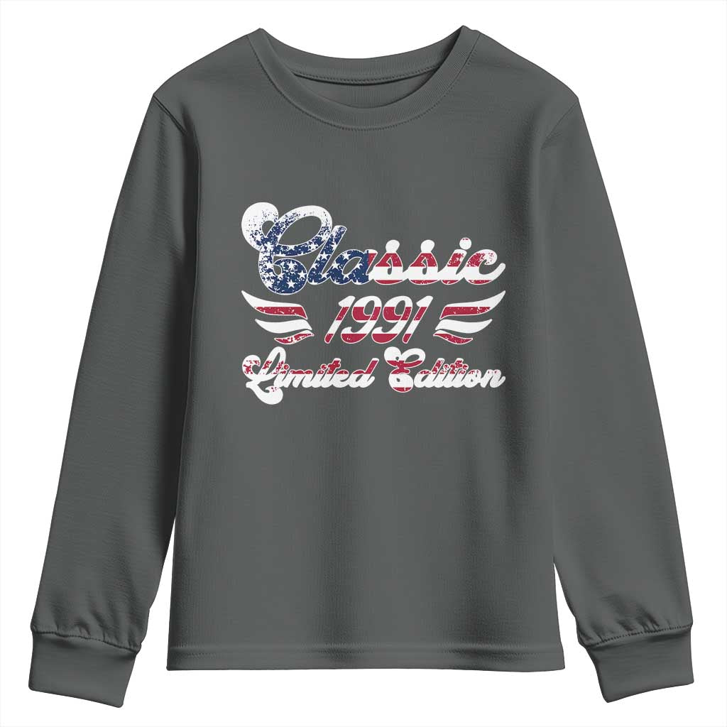 35th Birthday 1991 Limited Edition Classic Pony Car Inspo Youth Sweatshirt