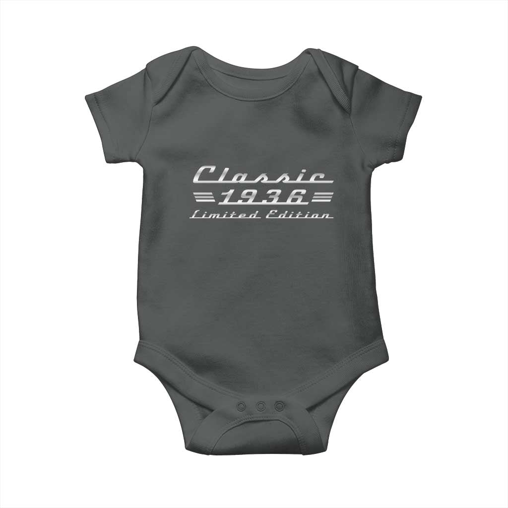90th Birthday 1936 Limited Edition Classic Car Baby Onesie