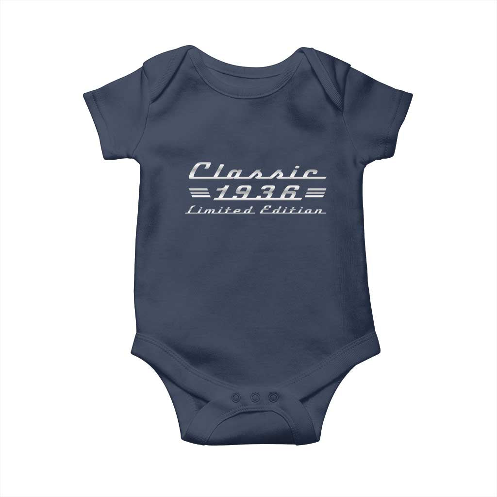 90th Birthday 1936 Limited Edition Classic Car Baby Onesie