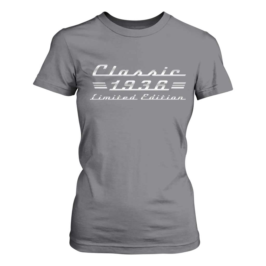 90th Birthday 1936 Limited Edition Classic Car T Shirt For Women