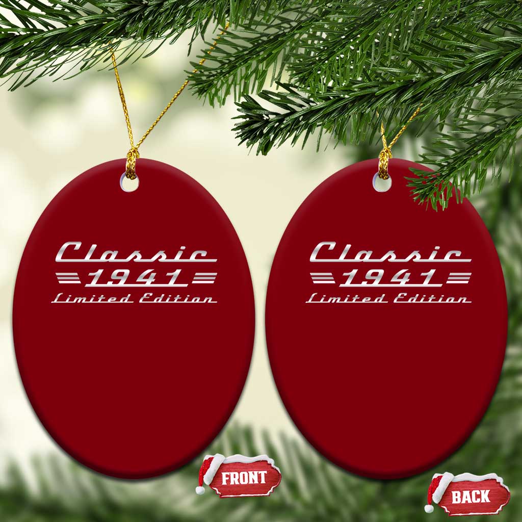 85th Birthday 1941 Limited Edition Classic Car Ceramic Ornament