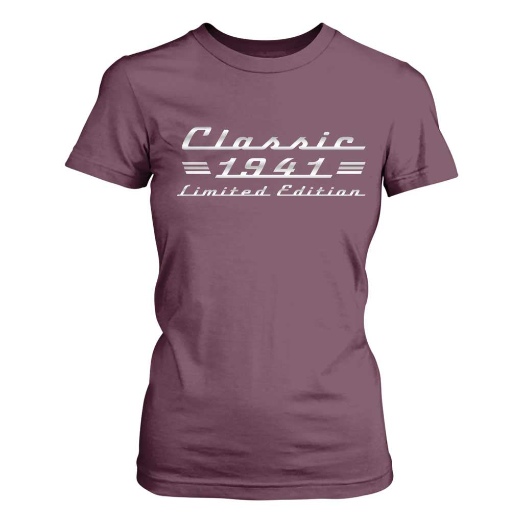 85th Birthday 1941 Limited Edition Classic Car T Shirt For Women