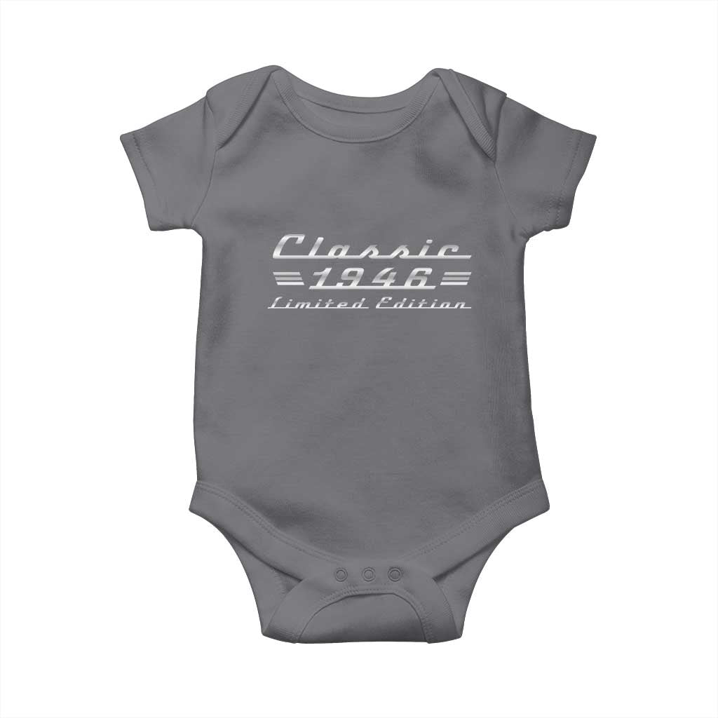 80th Birthday 1946 Limited Edition Classic Car Baby Onesie