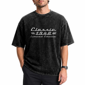 80th Birthday 1946 Limited Edition Classic Car Washed Cotton T-Shirt