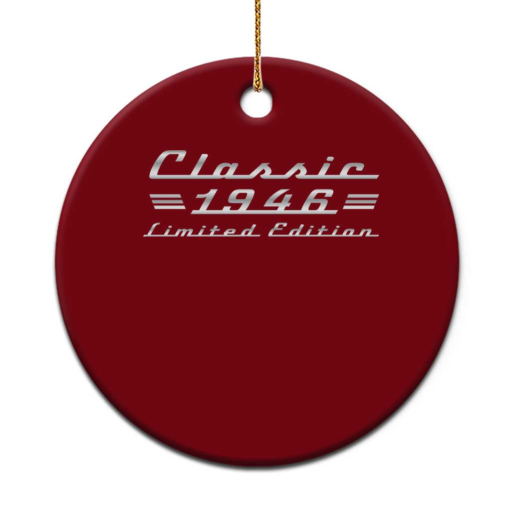 80th Birthday 1946 Limited Edition Classic Car Ceramic Ornament