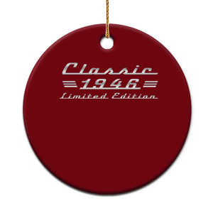 80th Birthday 1946 Limited Edition Classic Car Ceramic Ornament