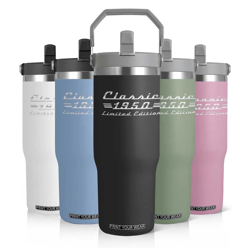 76th Birthday 1950 Limited Edition Classic Car Flip Straw Tumbler