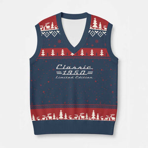 76th Birthday 1950 Limited Edition Classic Car V-Neck Knit Sweater Vest