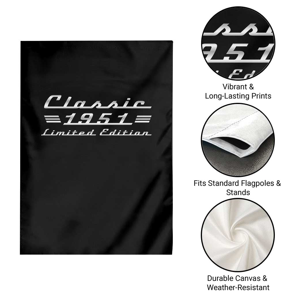 75th Birthday 1951 Limited Edition Classic Car Garden Flag