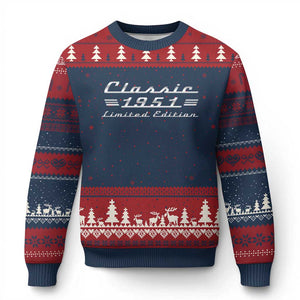 75th Birthday 1951 Limited Edition Classic Car Ugly Christmas Sweater