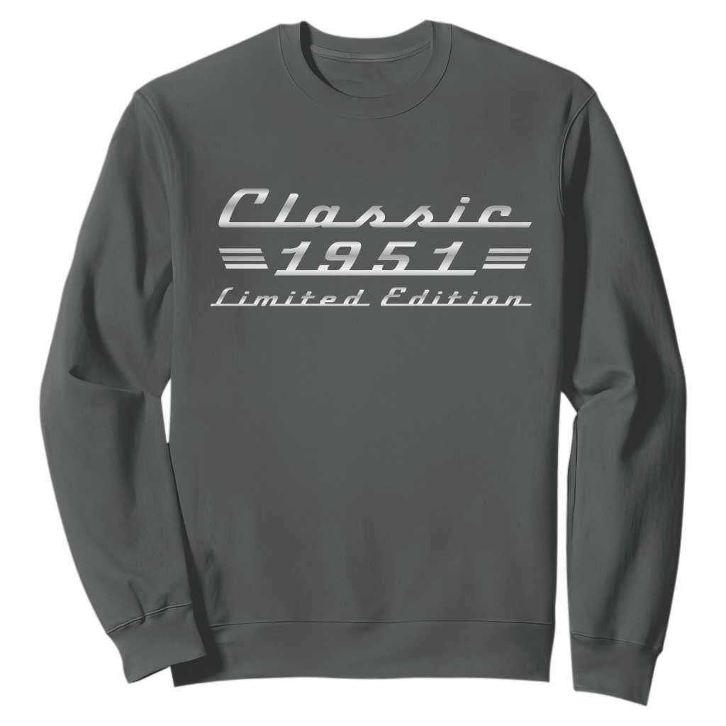 75th Birthday 1951 Limited Edition Classic Car Sweatshirt