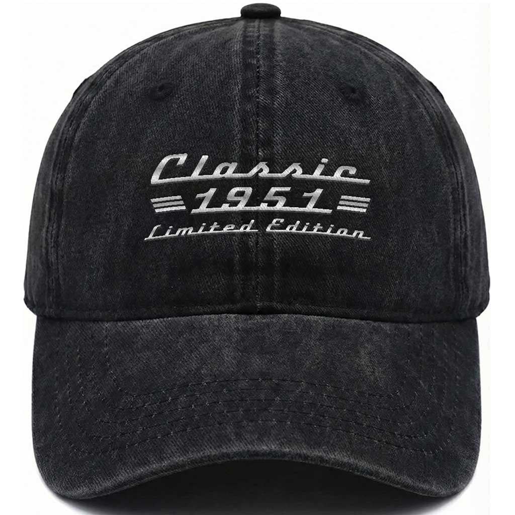 75th Birthday 1951 Limited Edition Classic Car Washed Cotton Baseball Cap