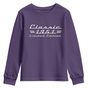 75th Birthday 1951 Limited Edition Classic Car Youth Sweatshirt