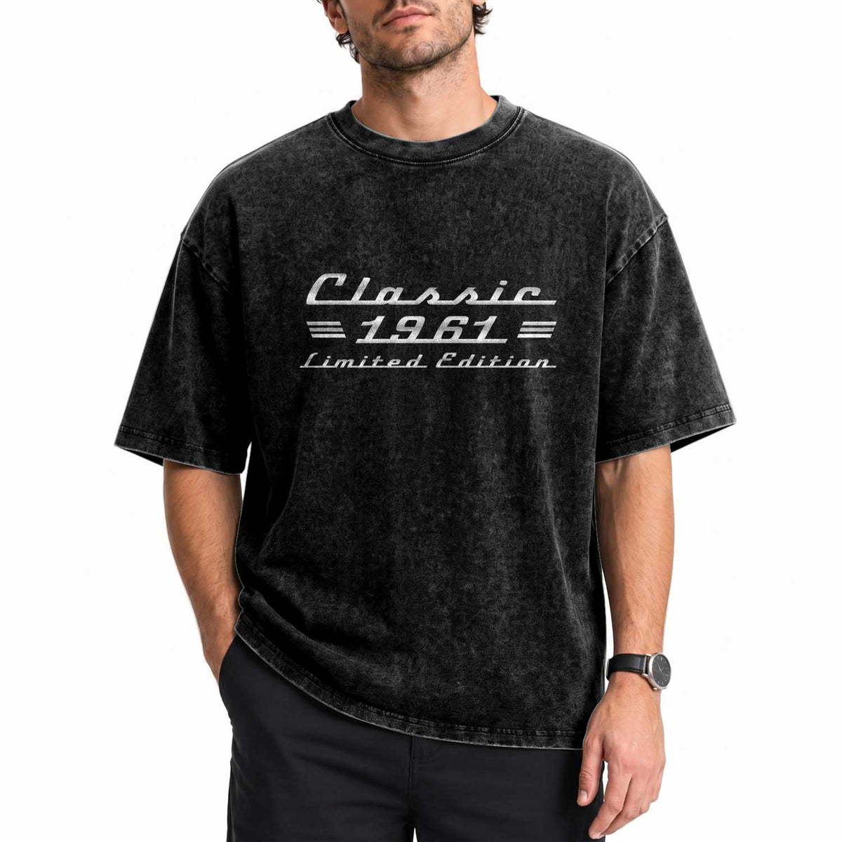 65th Birthday 1961 Limited Edition Classic Car Washed Cotton T-Shirt