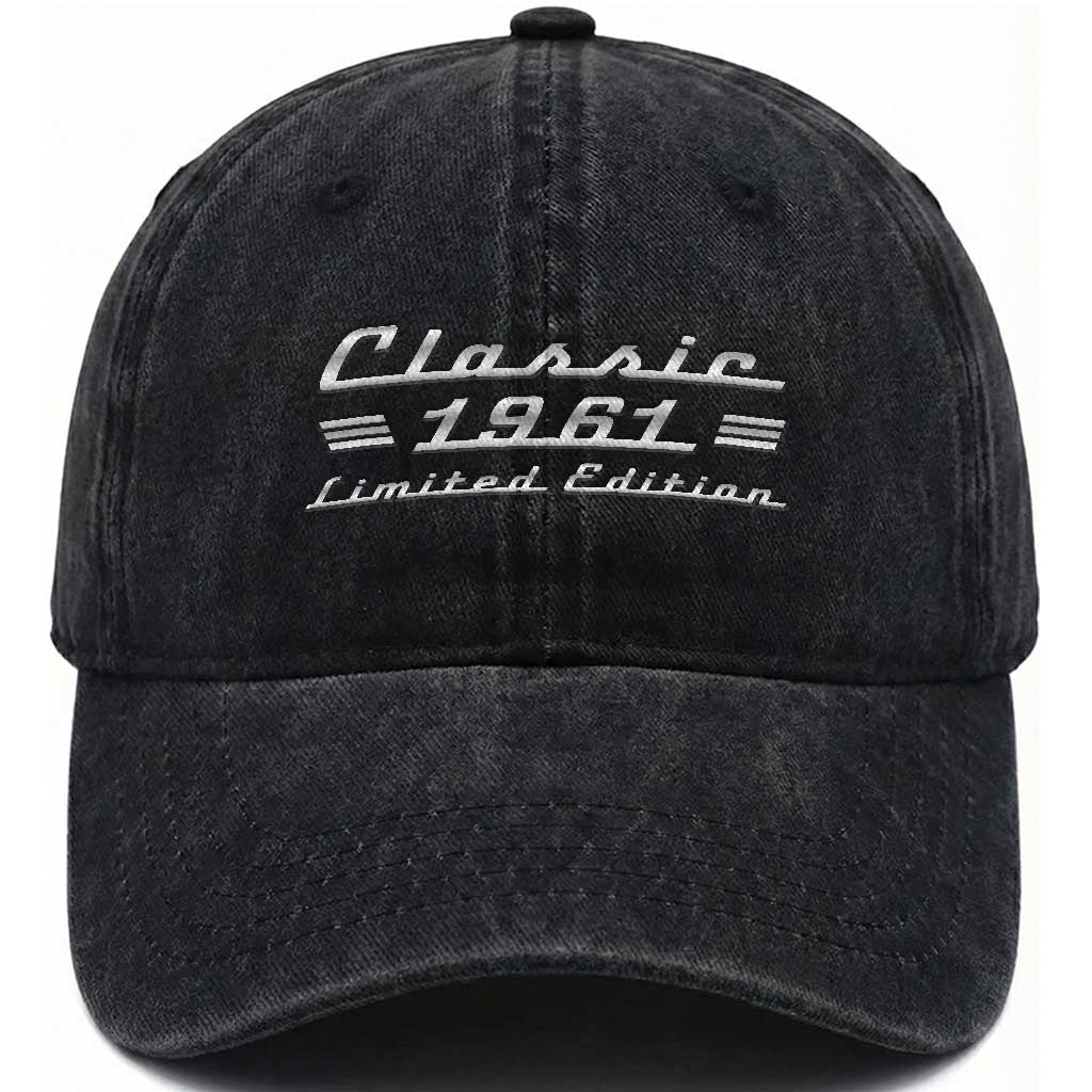 65th Birthday 1961 Limited Edition Classic Car Washed Cotton Baseball Cap