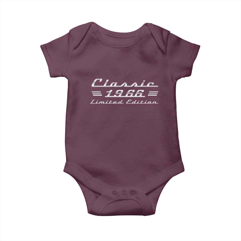 60th Birthday 1966 Limited Edition Classic Car Baby Onesie