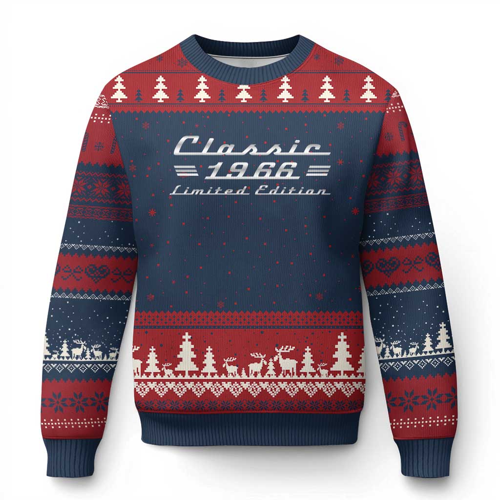 60th Birthday 1966 Limited Edition Classic Car Ugly Christmas Sweater