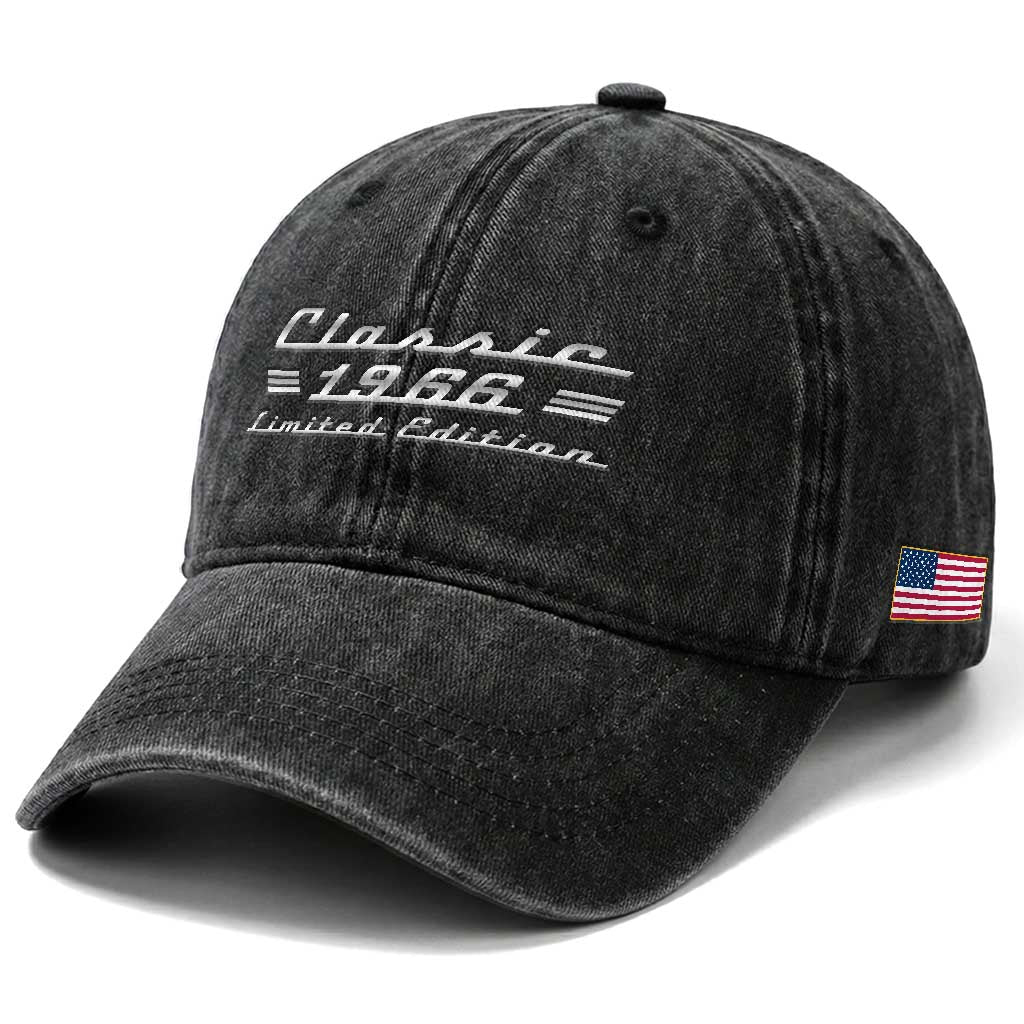60th Birthday 1966 Limited Edition Classic Car Washed Cotton Baseball Cap