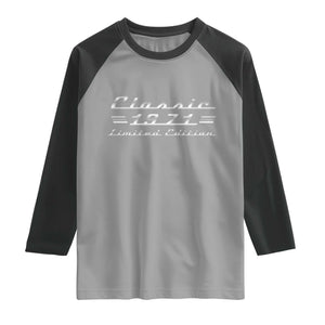 55th Birthday 1971 Limited Edition Classic Car Raglan Shirt