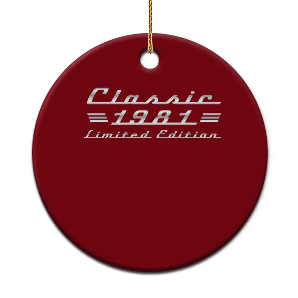 45th Birthday 1981 Limited Edition Classic Car Ceramic Ornament