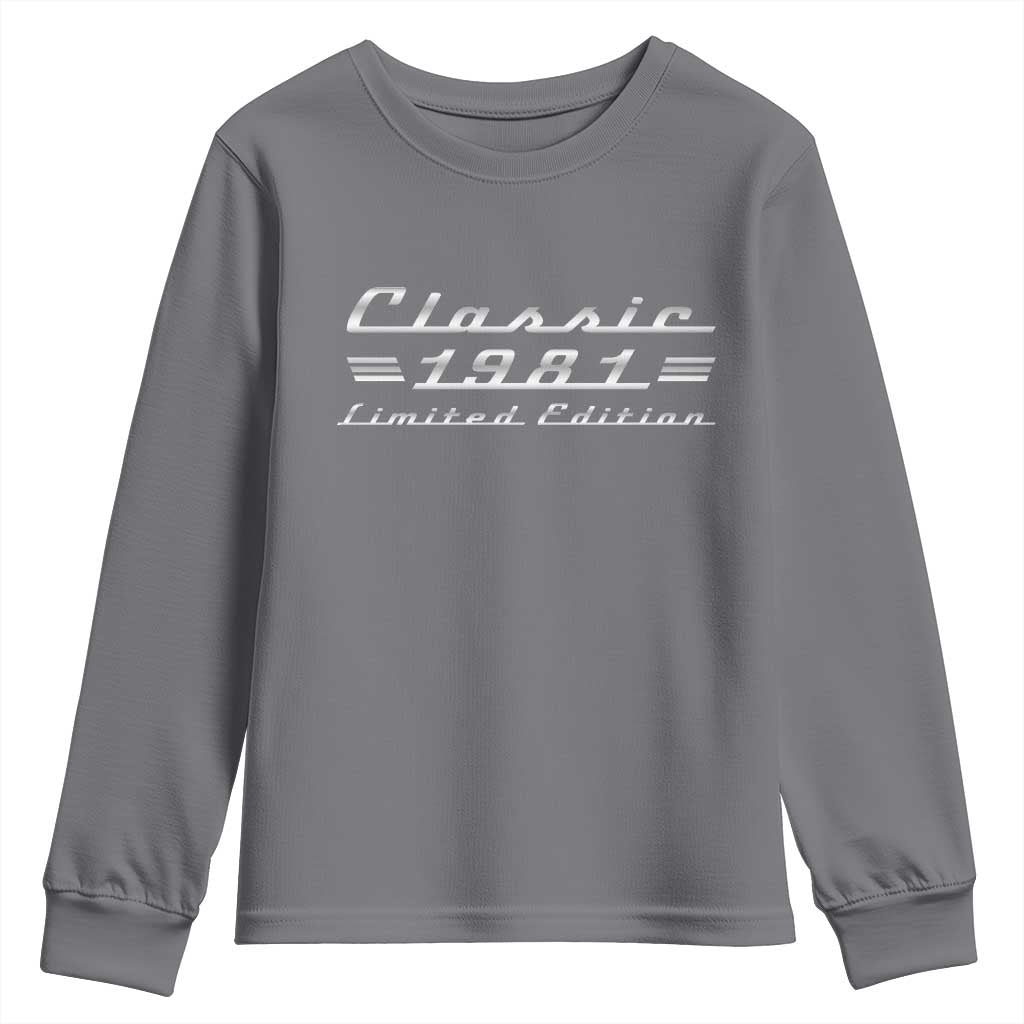 45th Birthday 1981 Limited Edition Classic Car Youth Sweatshirt