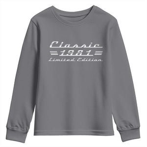 45th Birthday 1981 Limited Edition Classic Car Youth Sweatshirt