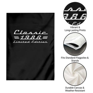 40th Birthday 1986 Limited Edition Classic Car Garden Flag