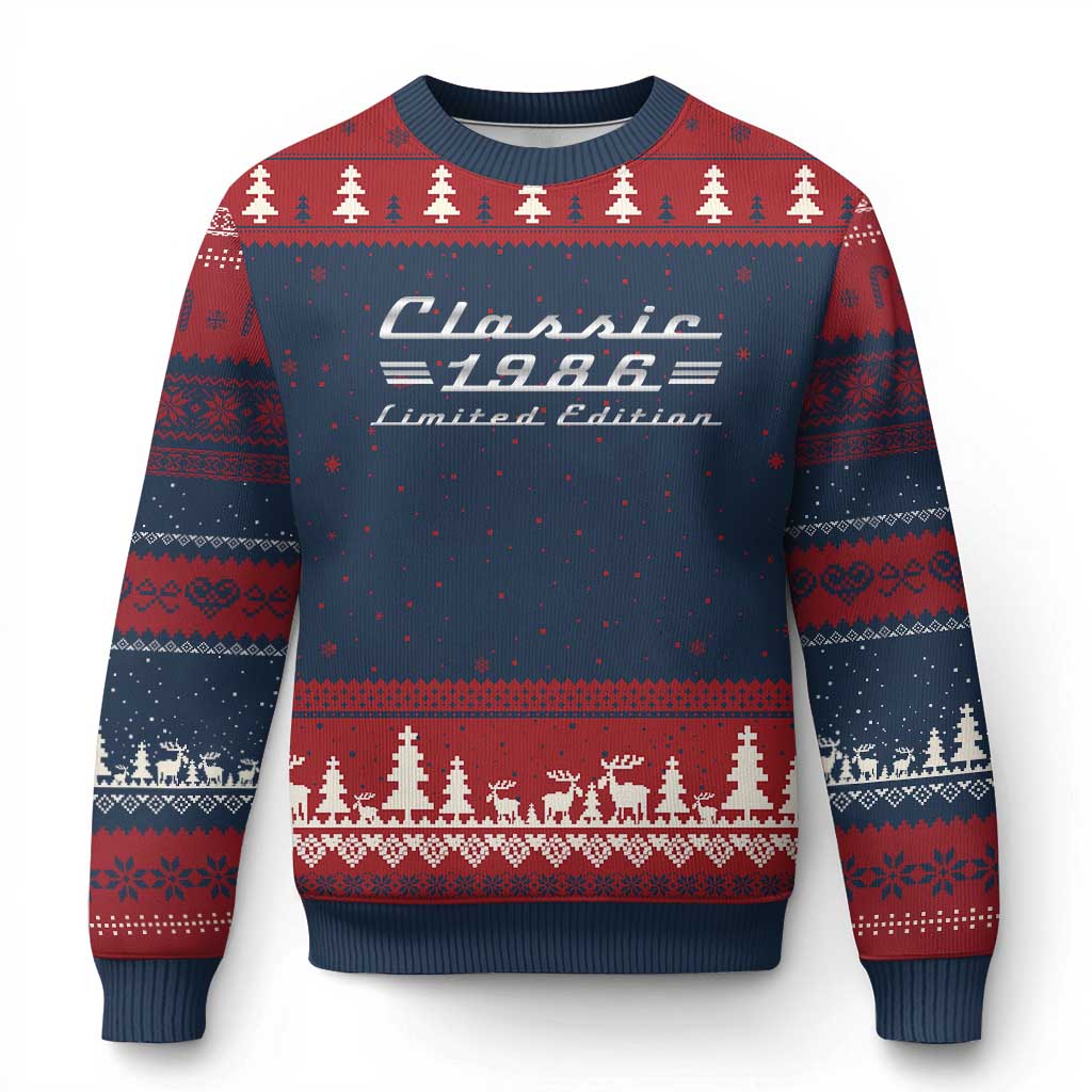 40th Birthday 1986 Limited Edition Classic Car Ugly Christmas Sweater