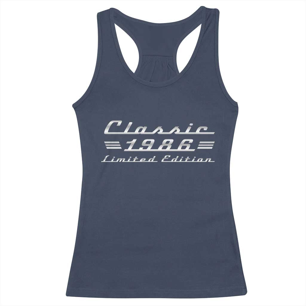 40th Birthday 1986 Limited Edition Classic Car Racerback Tank Top