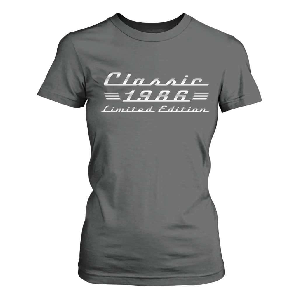 40th Birthday 1986 Limited Edition Classic Car T Shirt For Women